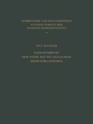 cover image of Endosymbiose der Tiere mit Pflanzlichen Mikroorganismen
